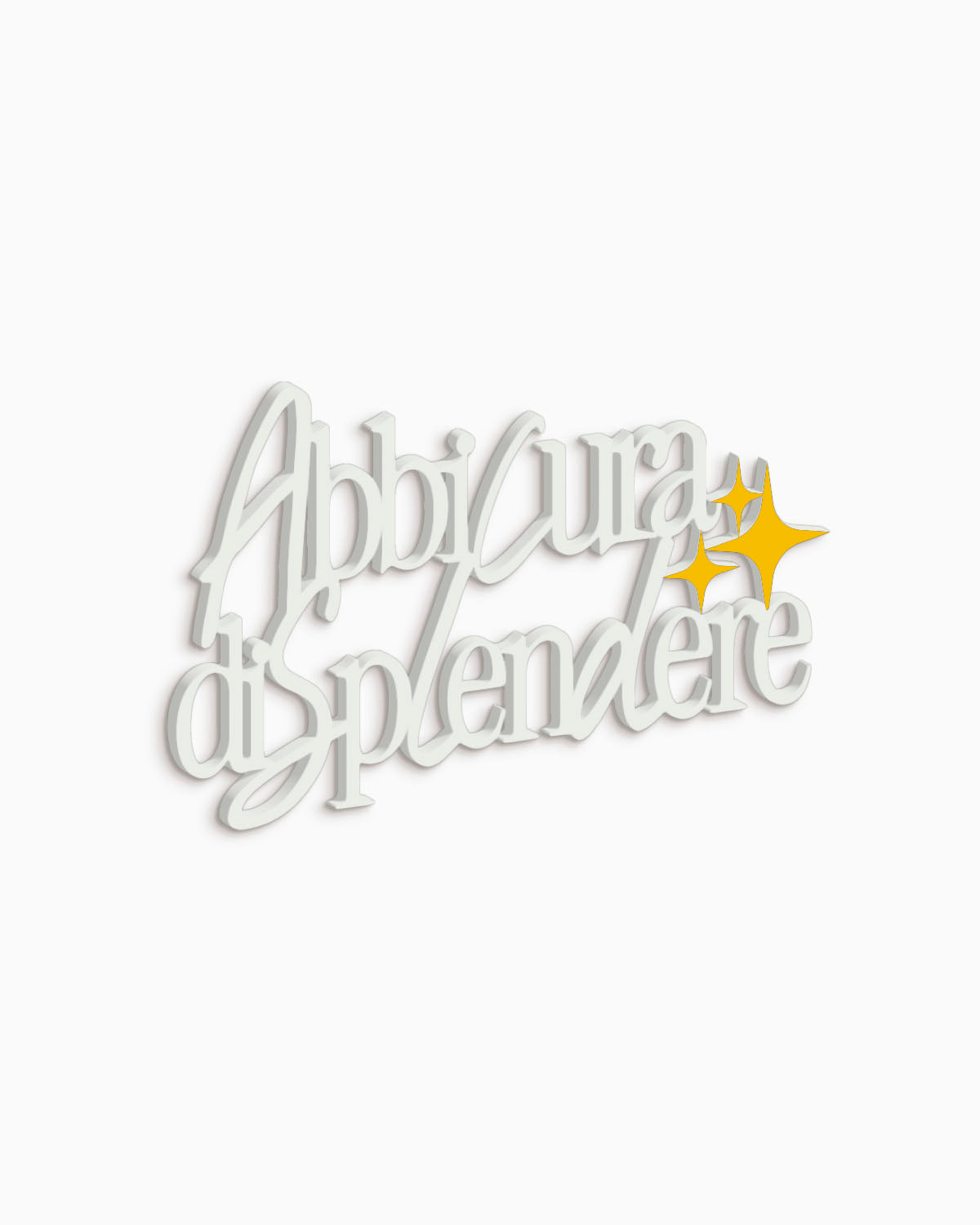 Scritta in legno Abbi cura di splendere
