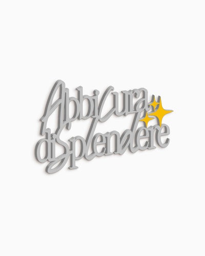 Scritta in legno Abbi cura di splendere