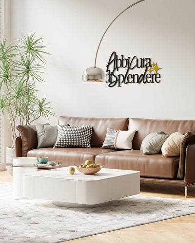 Scritta in legno Abbi cura di splendere