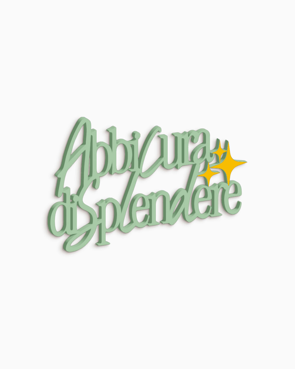 Scritta in legno Abbi cura di splendere