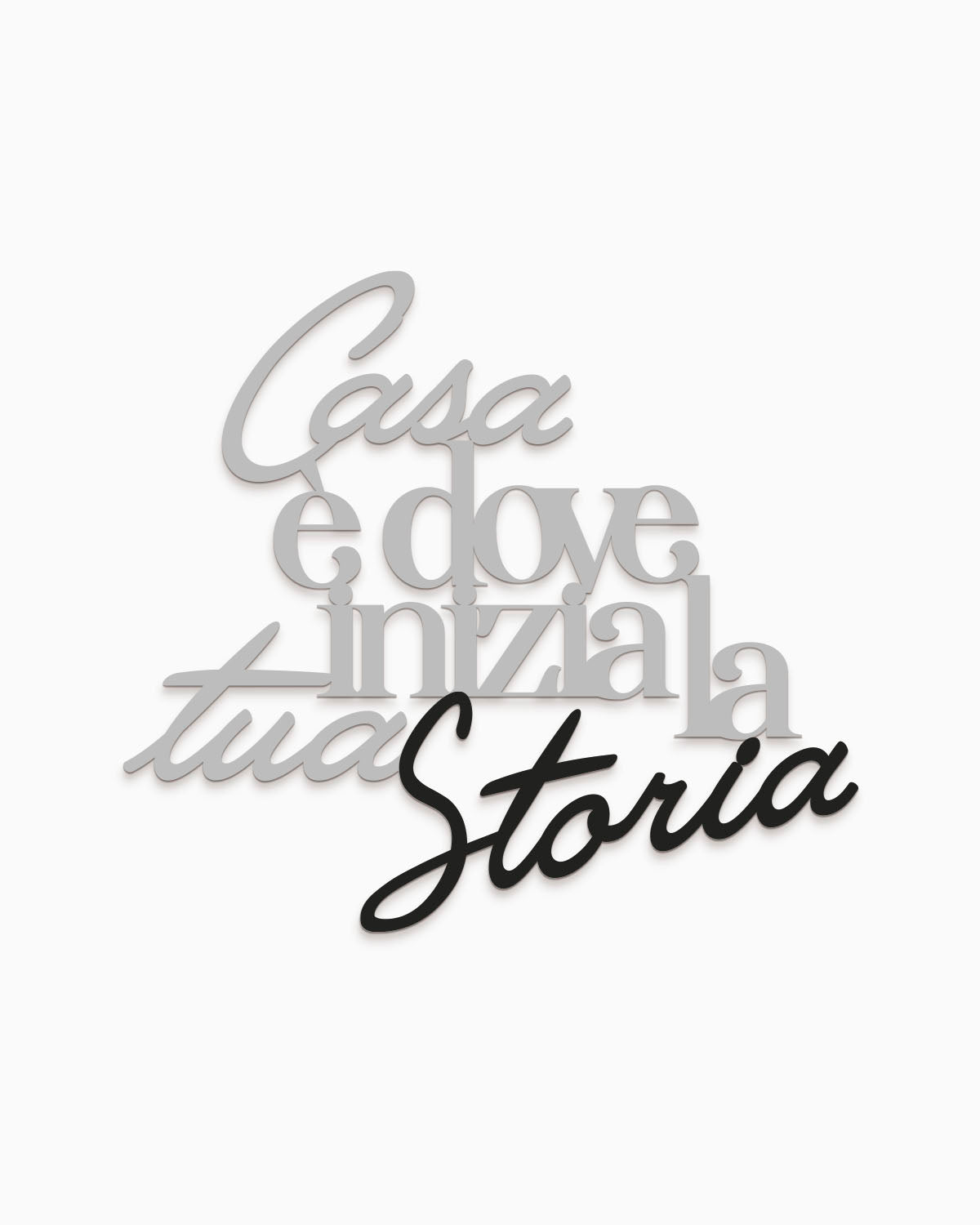Scritta in legno Casa è dove inizia la tua storia