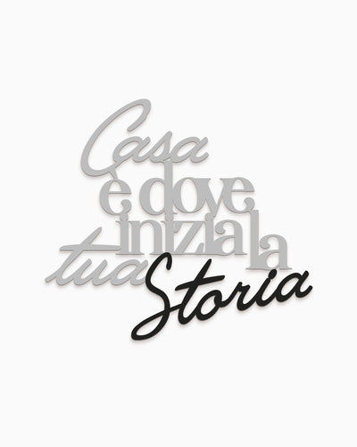 Scritta in legno Casa è dove inizia la tua storia