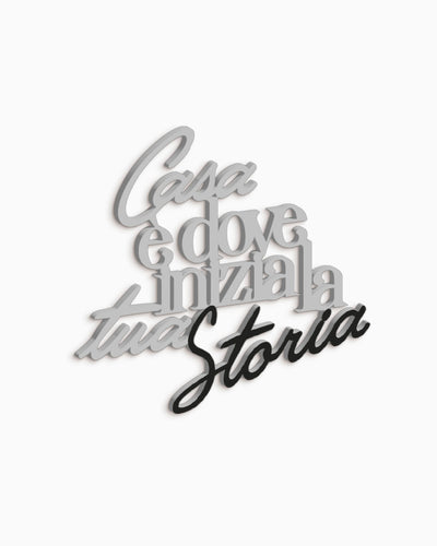 Scritta in legno Casa è dove inizia la tua storia