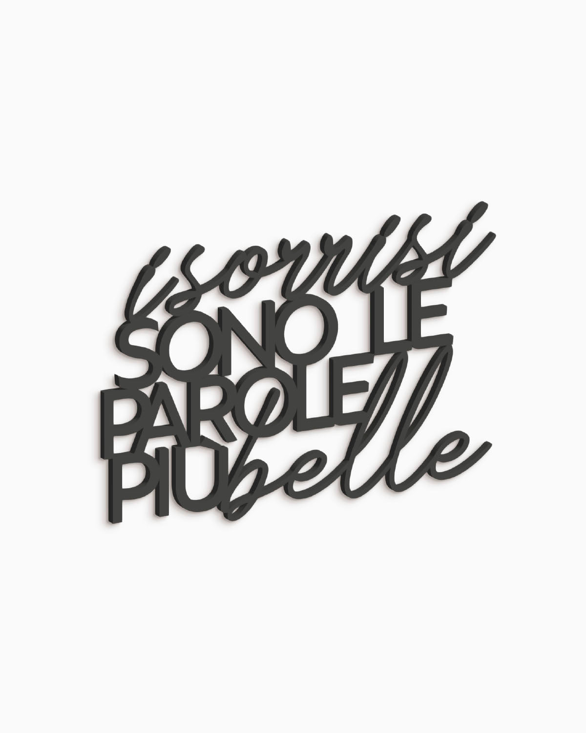 Scritta in legno I sorrisi sono le parole più belle