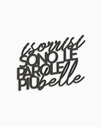 Scritta in legno I sorrisi sono le parole più belle