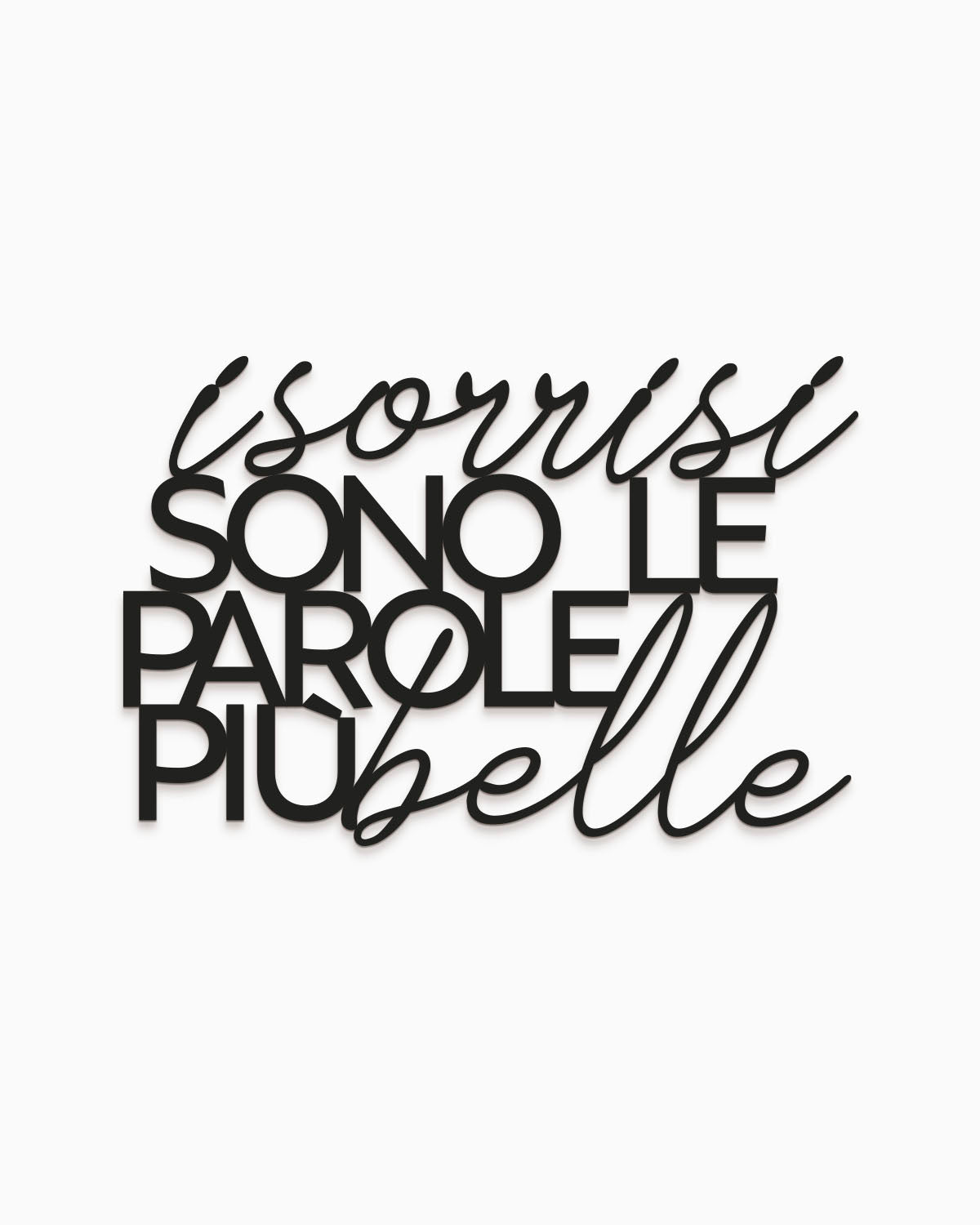Scritta in legno I sorrisi sono le parole più belle