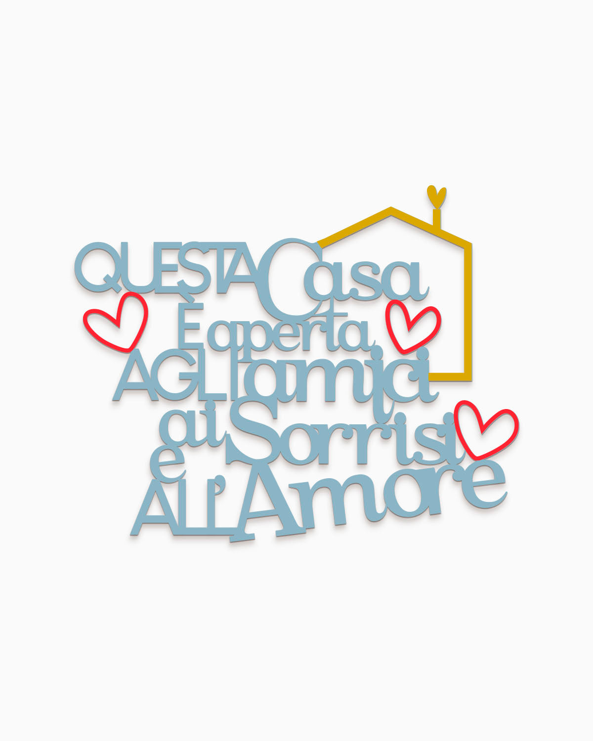 Scritta in legno Questa casa è aperta agli amici