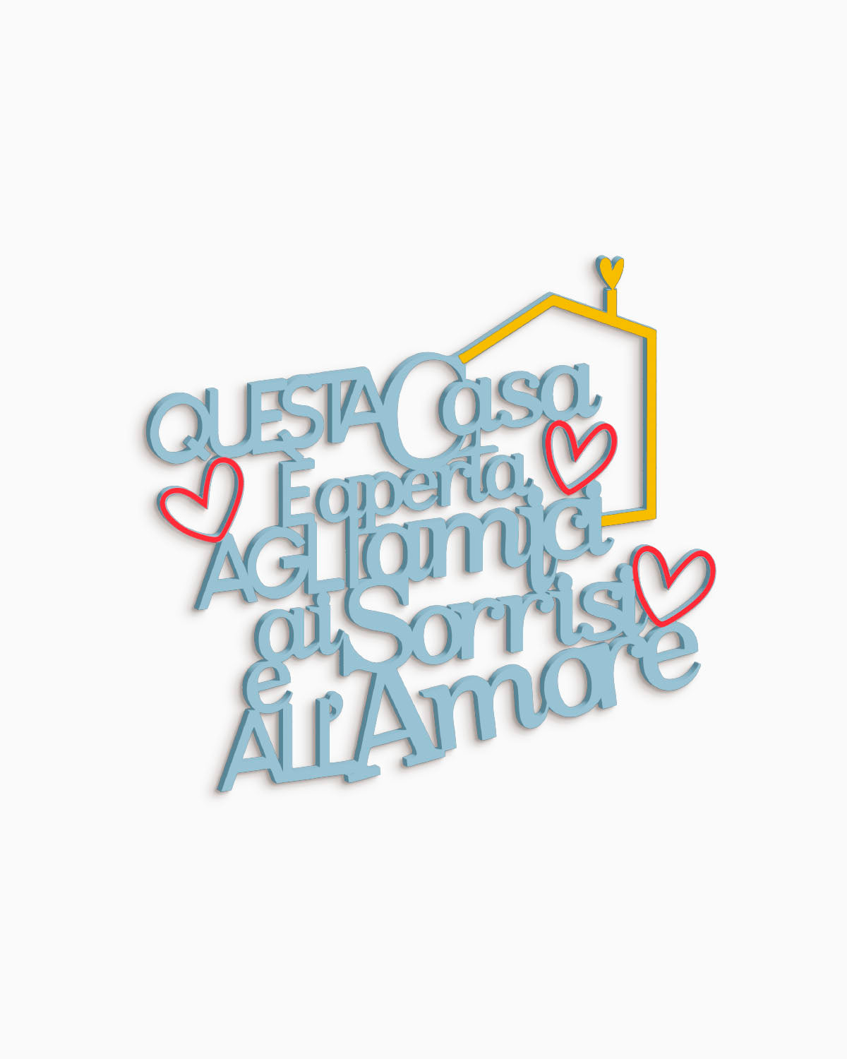 Scritta in legno Questa casa è aperta agli amici