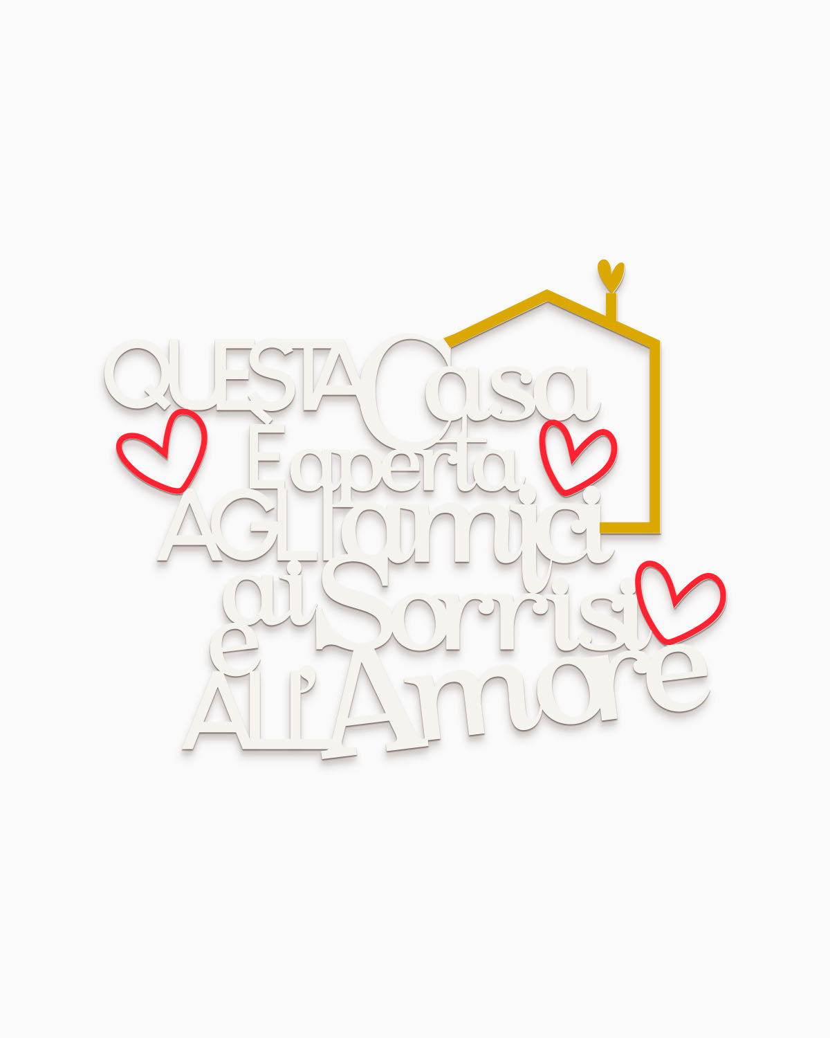 Scritta in legno Questa casa è aperta agli amici