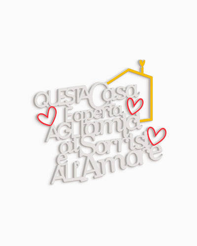 Scritta in legno Questa casa è aperta agli amici
