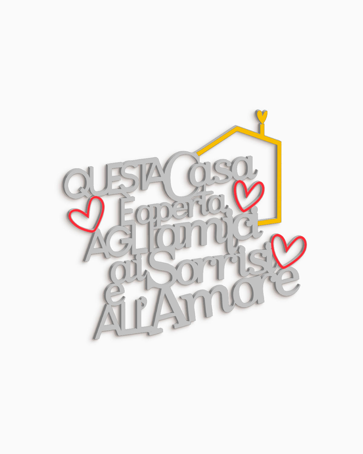 Scritta in legno Questa casa è aperta agli amici