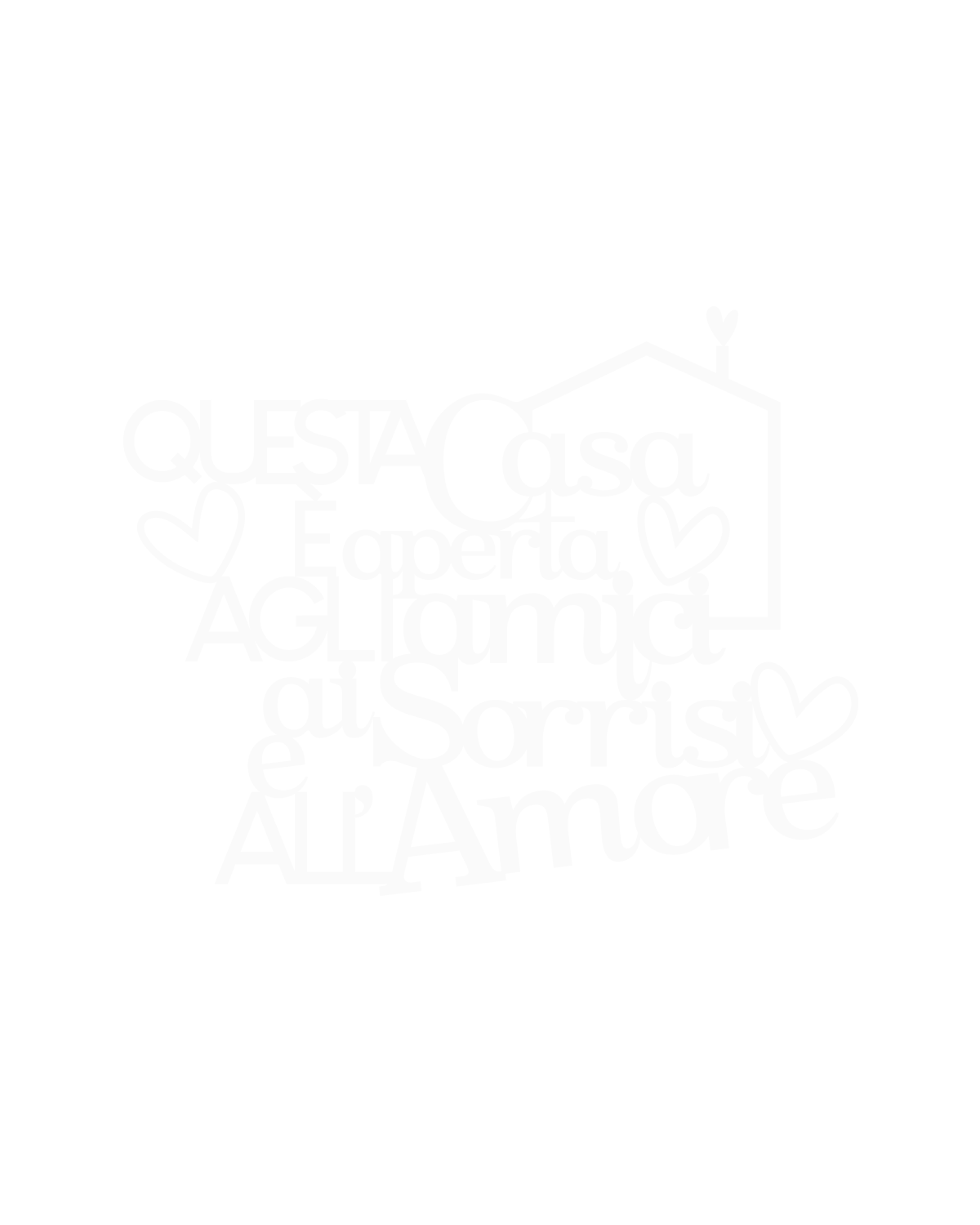 Scritta in legno Questa casa è aperta agli amici