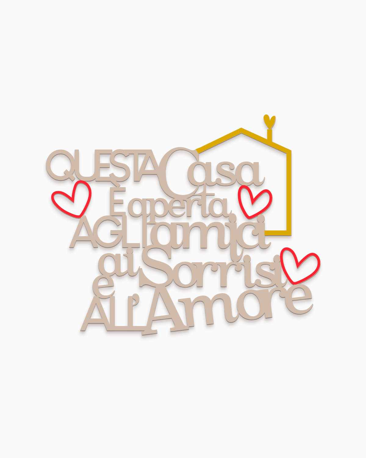 Scritta in legno Questa casa è aperta agli amici