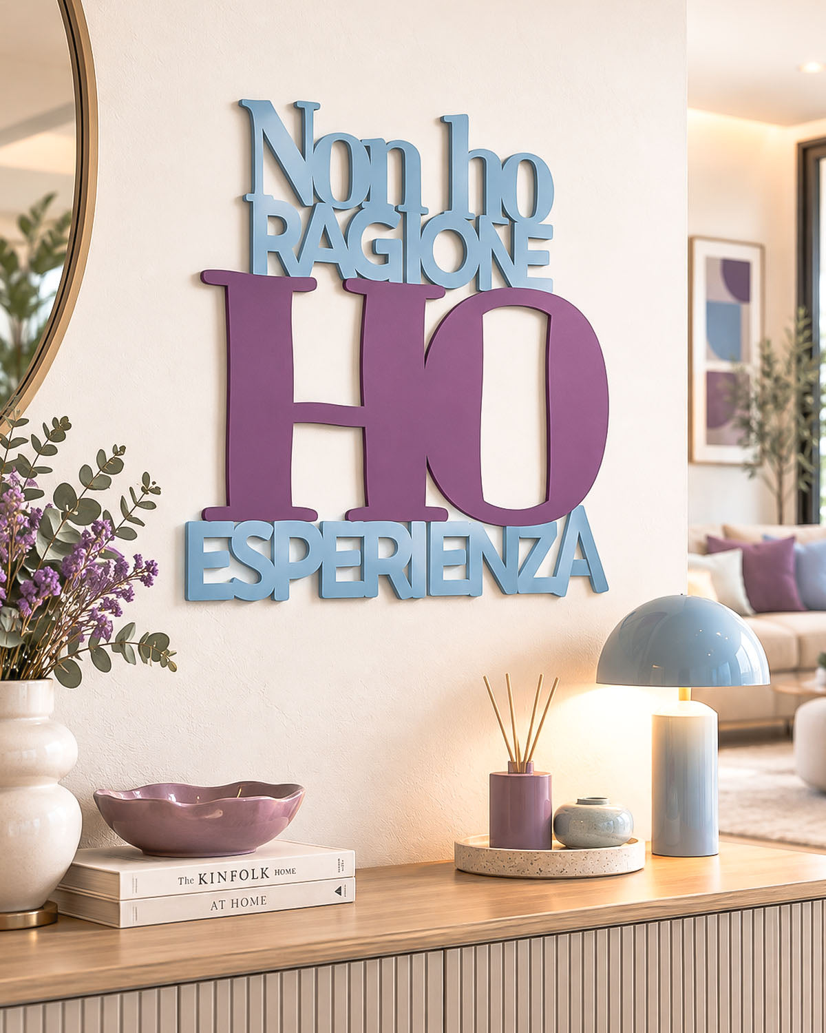 Scritta in legno Non ho ragione, ho esperienza
