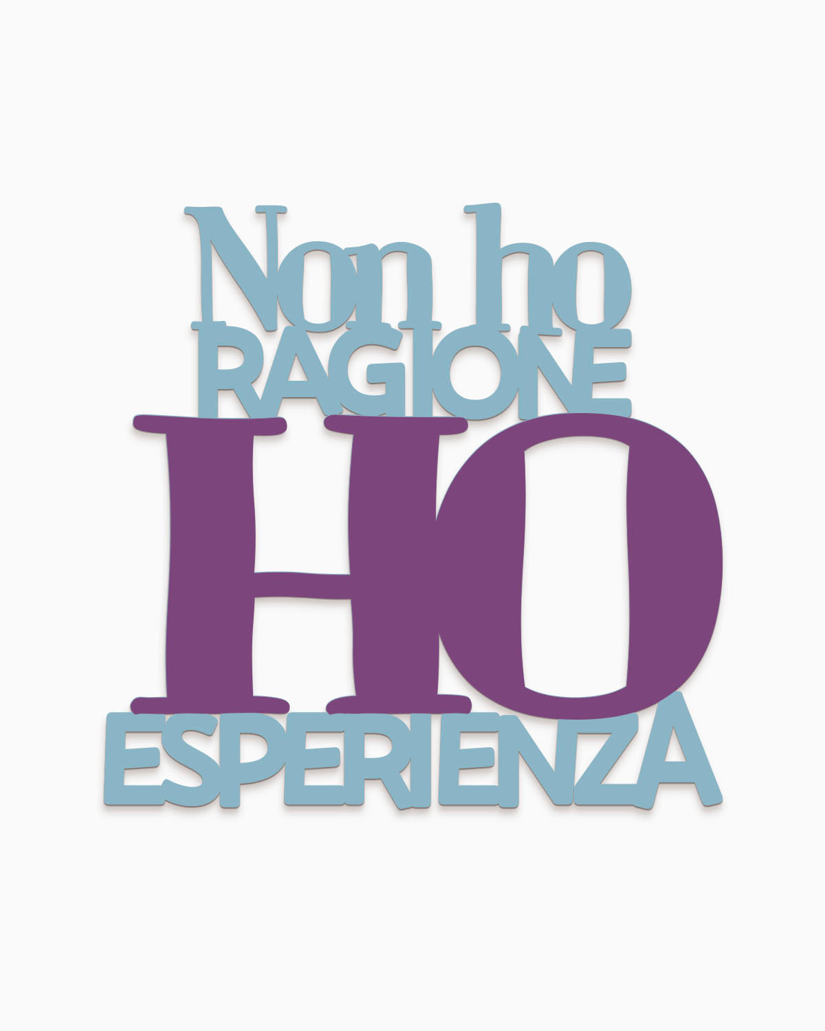Scritta in legno Non ho ragione, ho esperienza