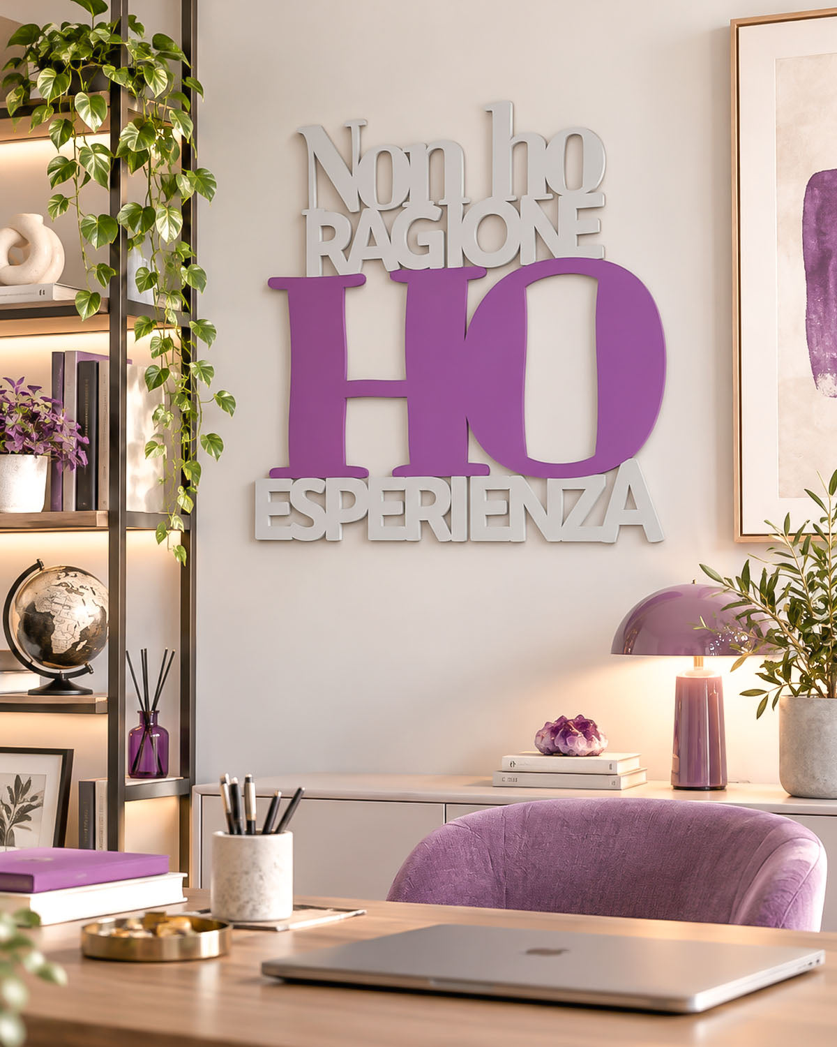 Scritta in legno Non ho ragione, ho esperienza