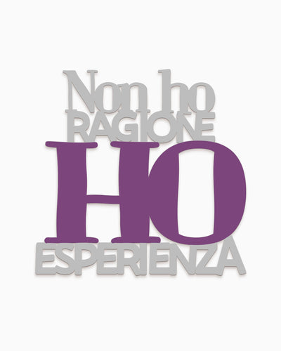 Scritta in legno Non ho ragione, ho esperienza