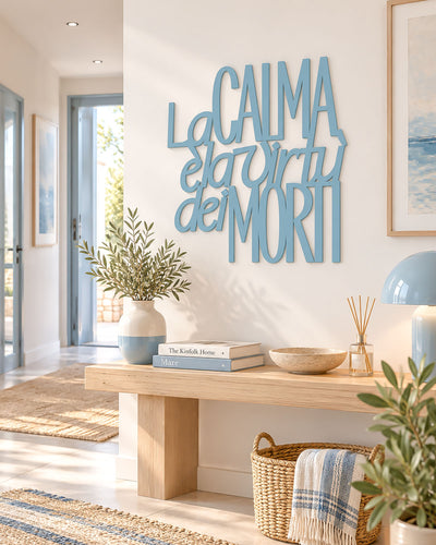 Scritta in legno La calma è la virtù dei morti