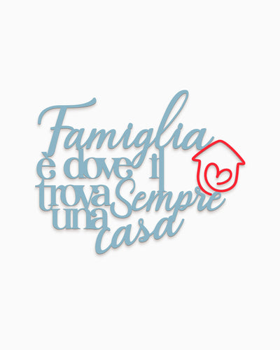 Scritta in legno Dove il cuore trova sempre una casa