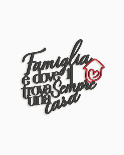 Scritta in legno Dove il cuore trova sempre una casa