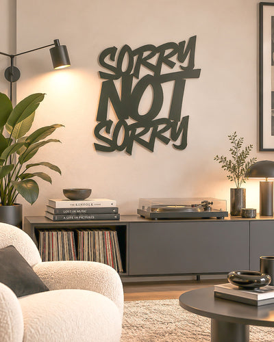 Scritta in legno Sorry Not Sorry