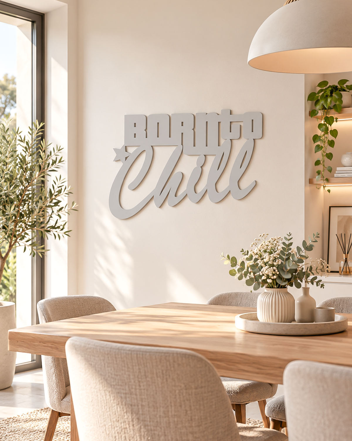 Scritta in legno Born to Chill