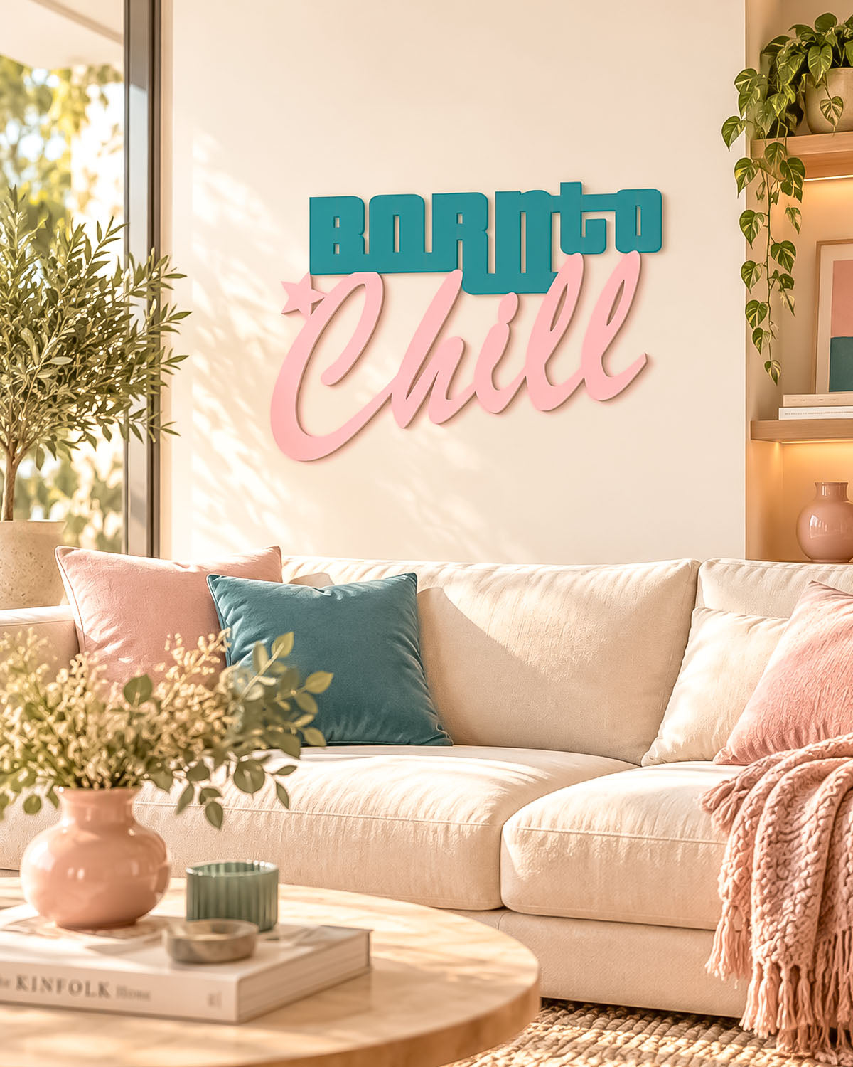 Scritta in legno Born to Chill