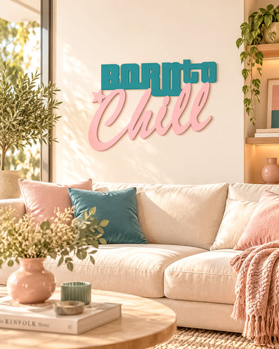 Scritta in legno Born to Chill