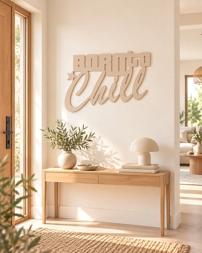 Scritta in legno Born to Chill