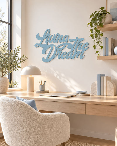 Scritta in legno Living the Dream