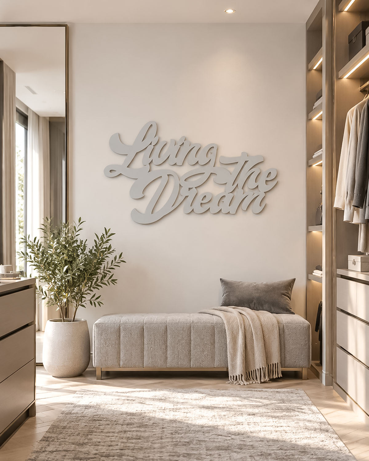 Scritta in legno Living the Dream