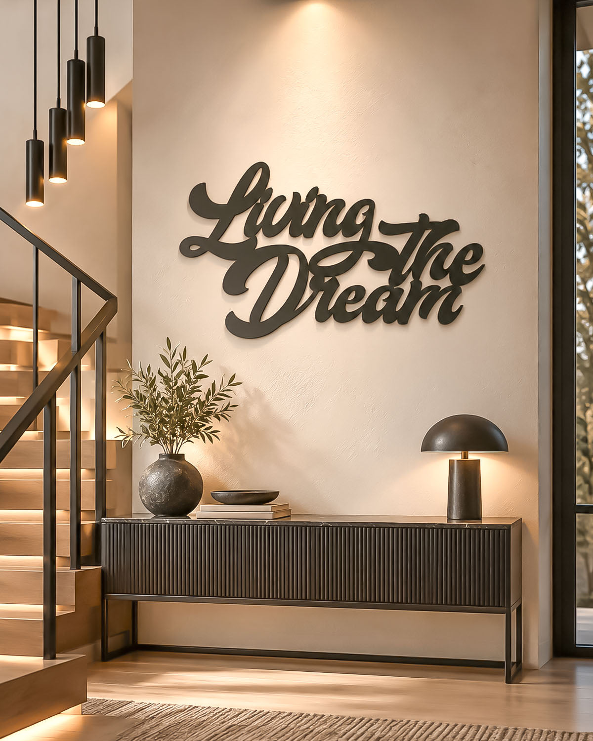 Scritta in legno Living the Dream