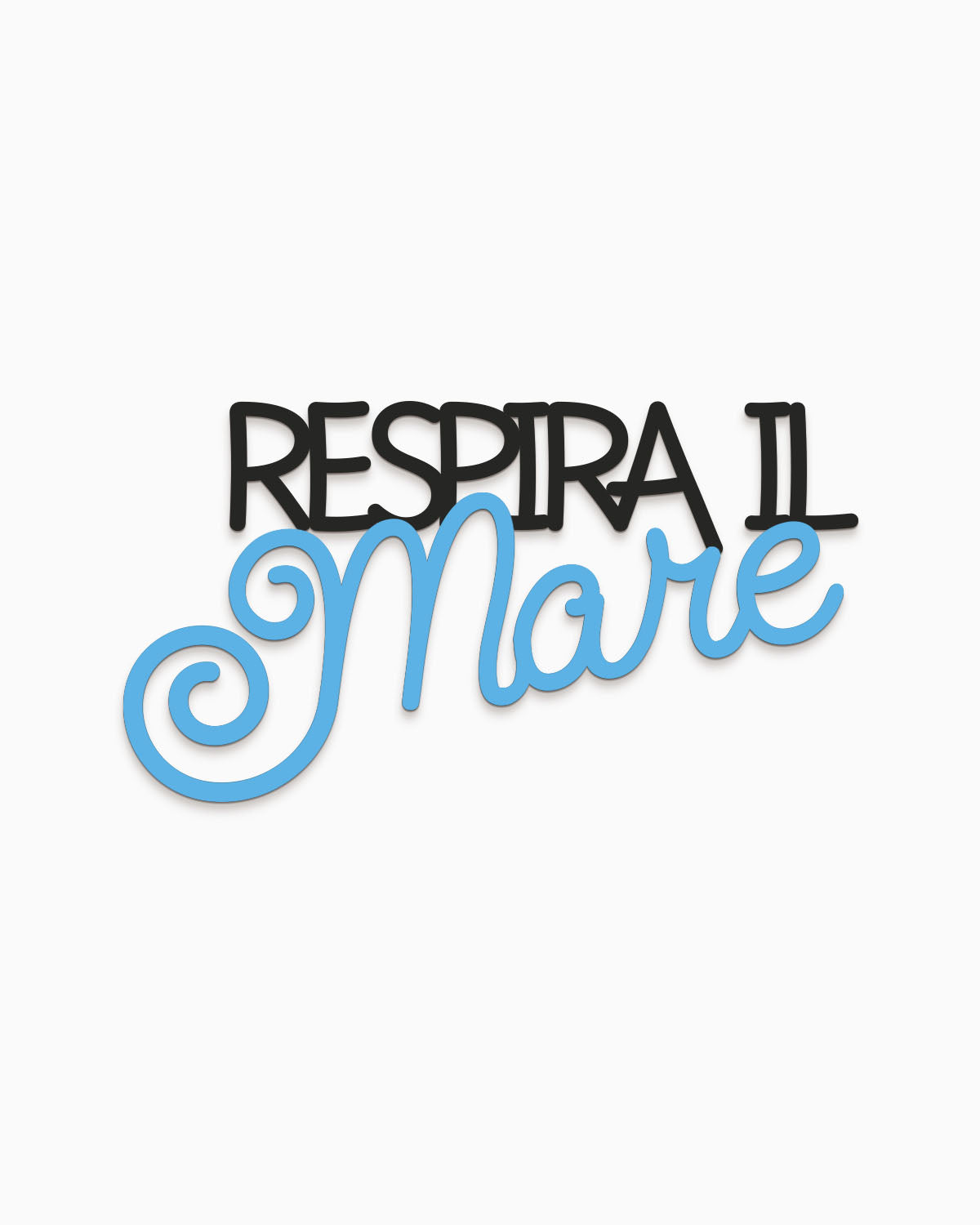 Scritta in legno Respira il mare