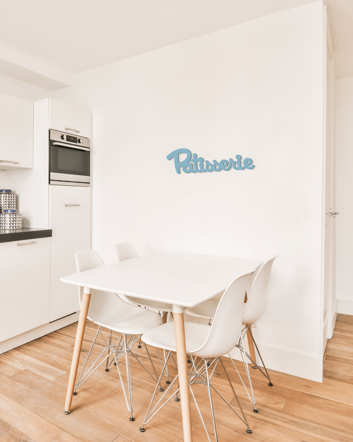 scritta in legno da cucina patisserie, decorazione moderna da appendere per la casa #colore_azzurro-polvere