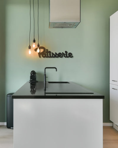 scritta in legno da cucina patisserie, decorazione moderna da appendere per la casa 