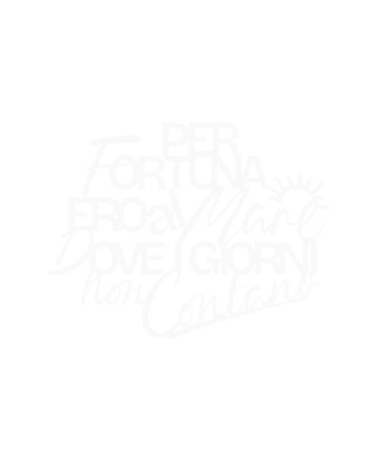 Scritta in legno Per fortuna ero al Mare, dove i giorni non contano