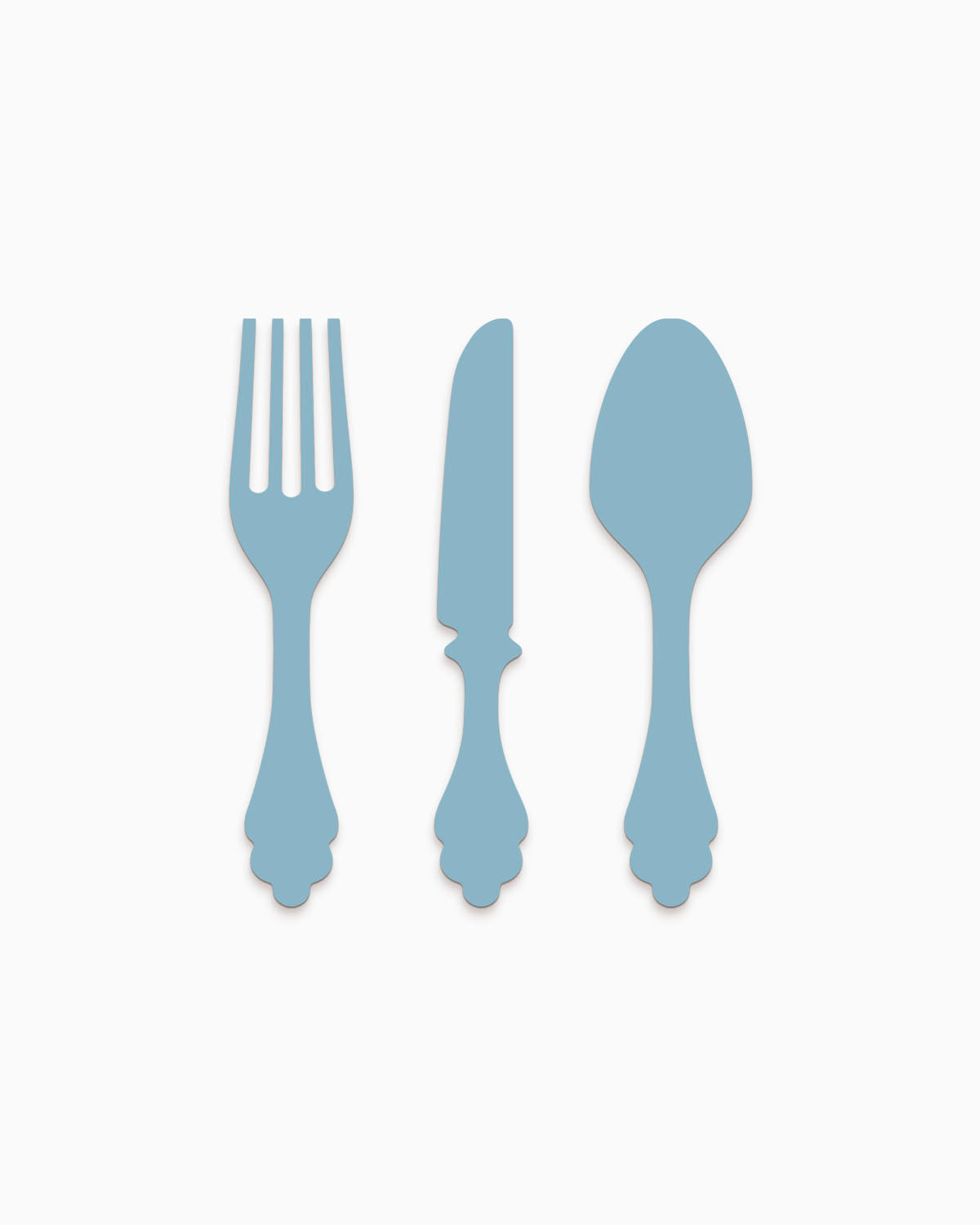 scritta da appendere da cucina, decorazione murale per la cucina, forma posate in legno, arredo moderno #colore_azzurro-polvere