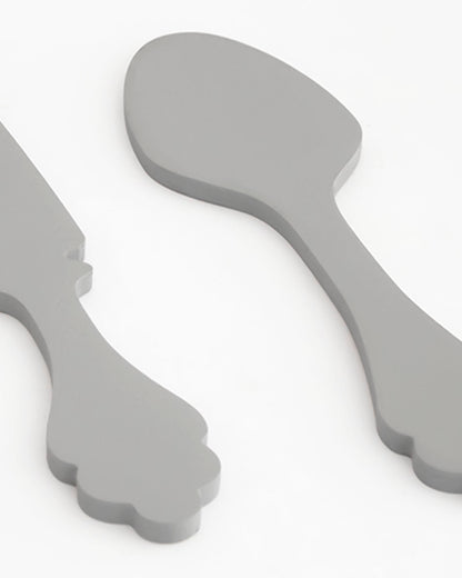 scritta da appendere da cucina, decorazione murale per la cucina, forma posate in legno, arredo moderno #colore_grigio-medio