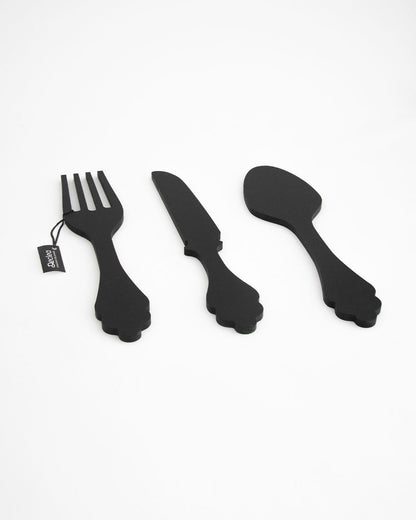 scritta da appendere da cucina, decorazione murale per la cucina, forma posate in legno, arredo moderno #colore_nero