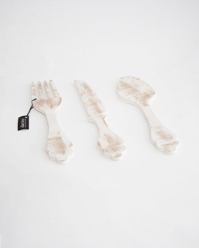 scritta da appendere da cucina, decorazione murale per la cucina, forma posate in legno, arredo moderno 