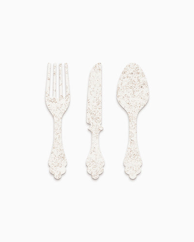 scritta da appendere da cucina, decorazione murale per la cucina, forma posate in legno, arredo moderno 