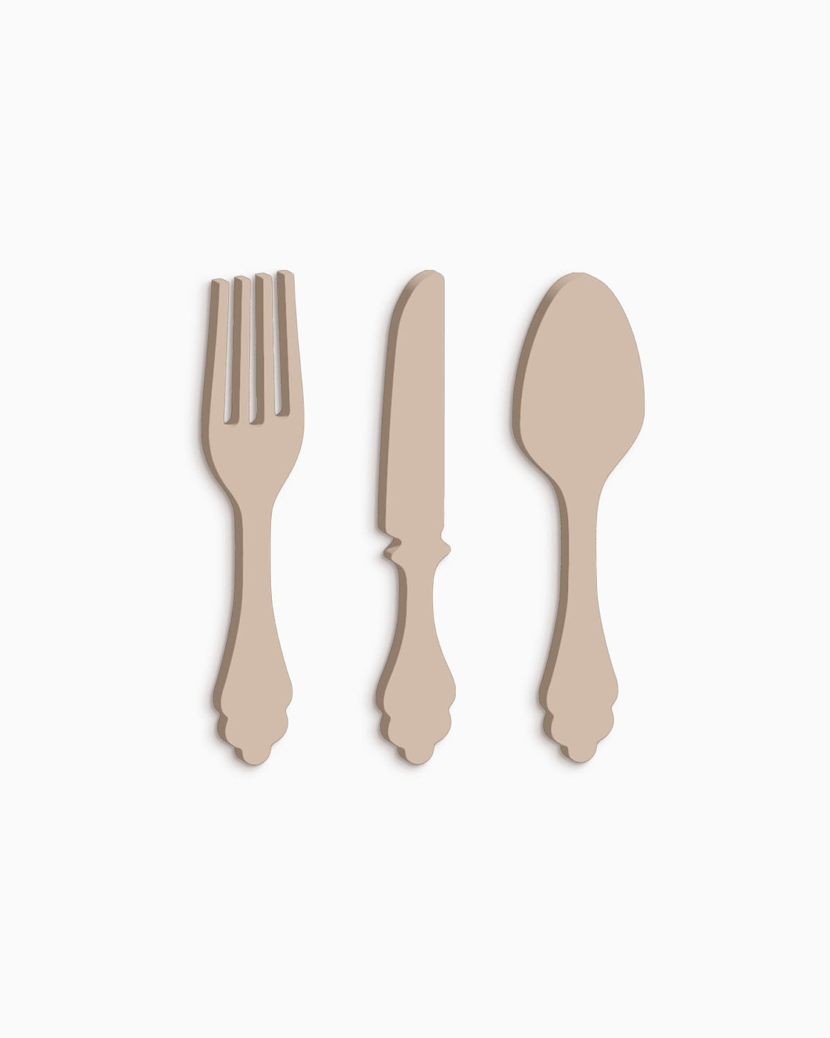 scritta da appendere da cucina, decorazione murale per la cucina, forma posate in legno, arredo moderno #colore_tortora