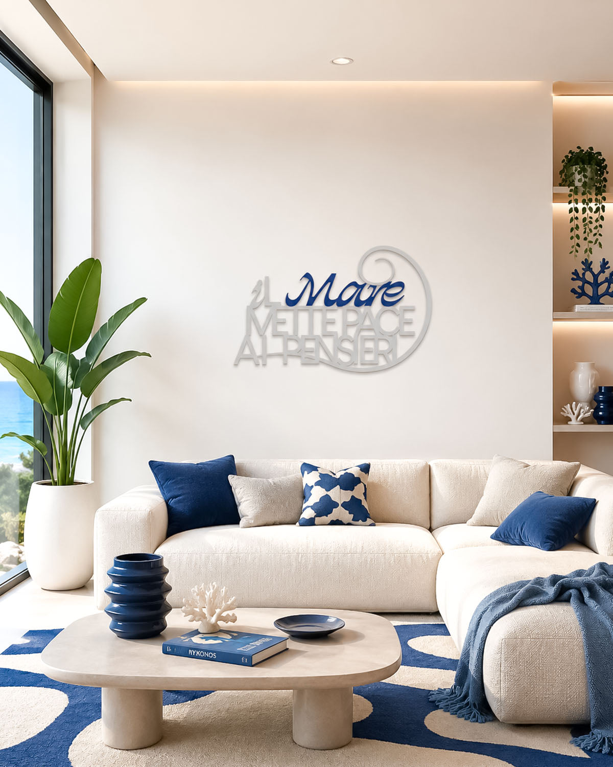 Scritta in legno Il Mare mette pace ai pensieri