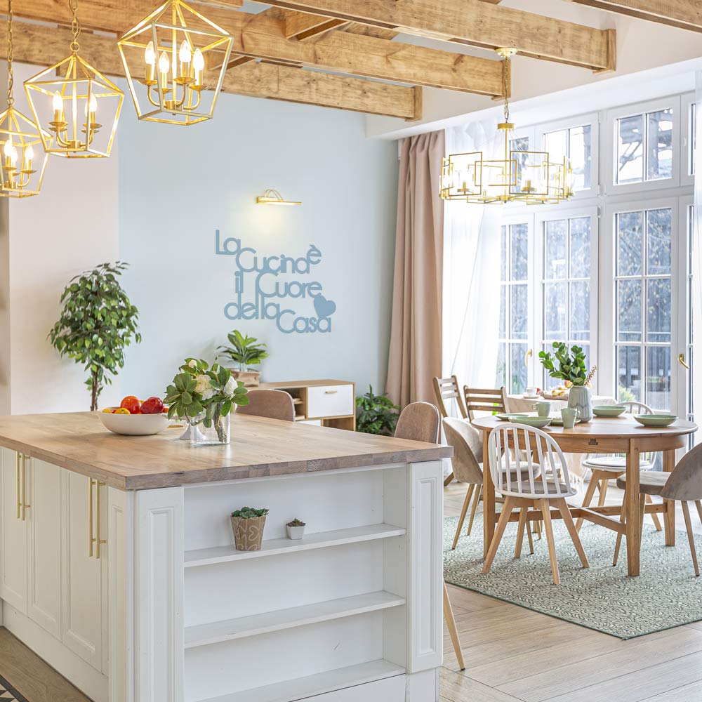 Scritta Decorativa 'La Cucina è Il Cuore Della Casa' - Legno MDF 40x30 Cm - Foto 4