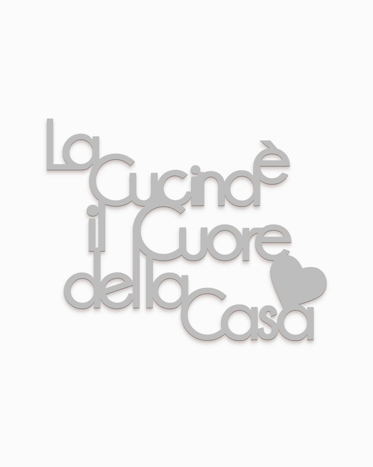 scritta in legno la cucina è il cuore della casa, decorazione da appendere in cucina, arredamento moderno #colore_grigio-medio
