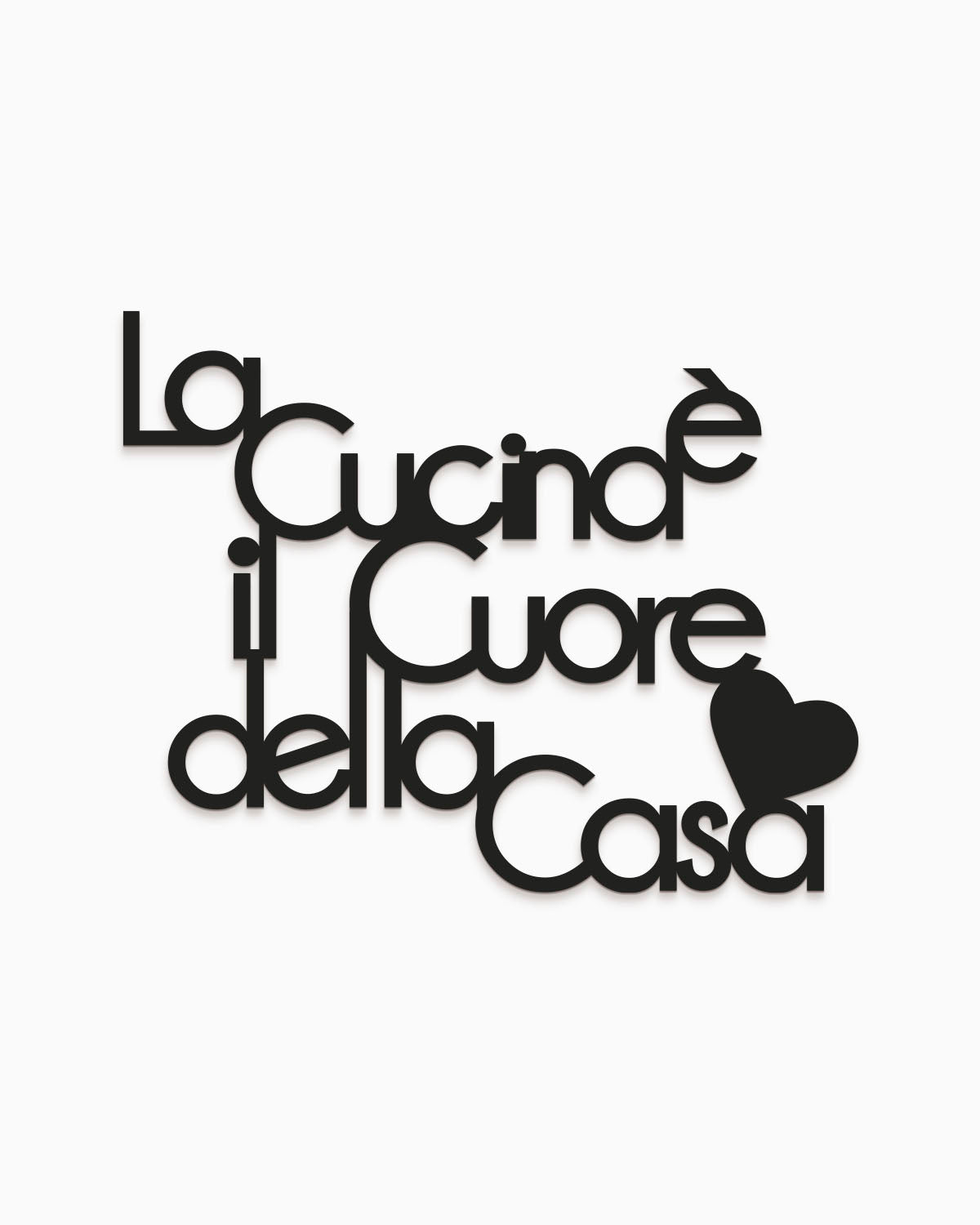 scritta in legno la cucina è il cuore della casa, decorazione da appendere in cucina, arredamento moderno #colore_nero