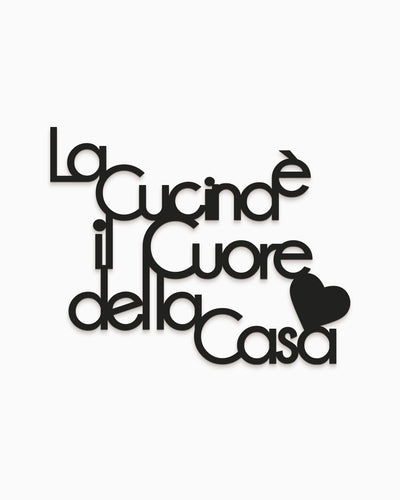 scritta in legno la cucina è il cuore della casa, decorazione da appendere in cucina, arredamento moderno 
