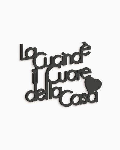 scritta in legno la cucina è il cuore della casa, decorazione da appendere in cucina, arredamento moderno 
