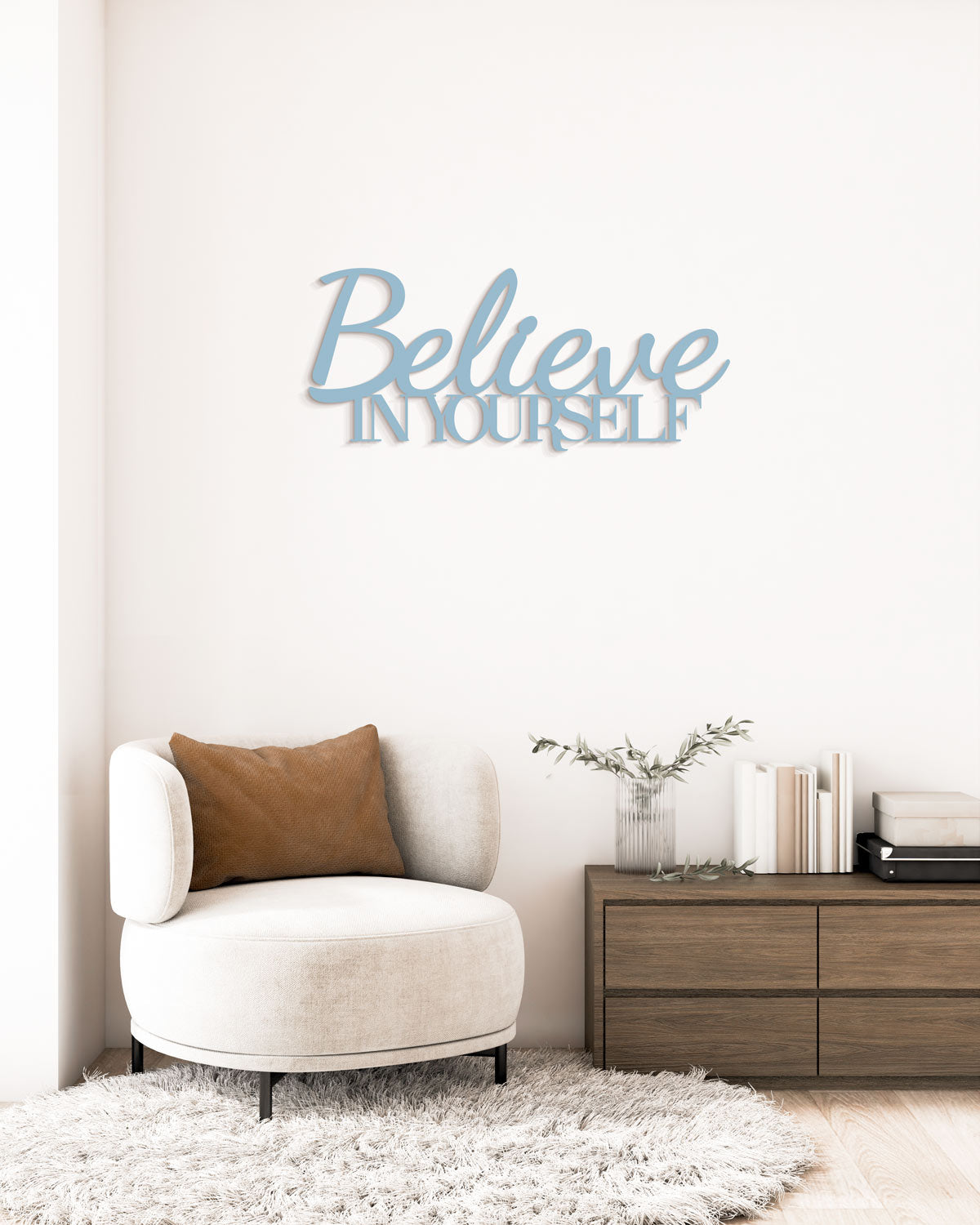 scritta di legno da appendere azzurro polvere decorazione moderna per la casa #colore_azzurro-polvere
