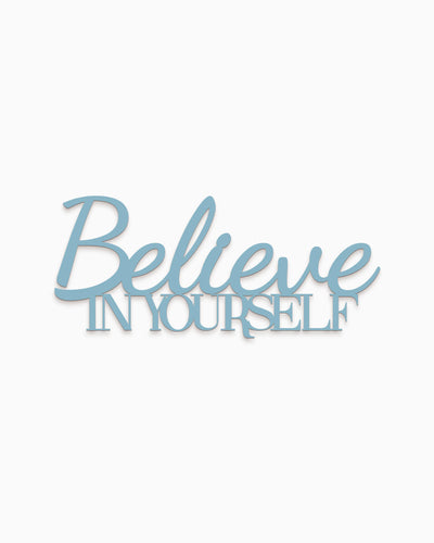 scritta di legno da appendere azzurro polvere decorazione moderna per la casa 